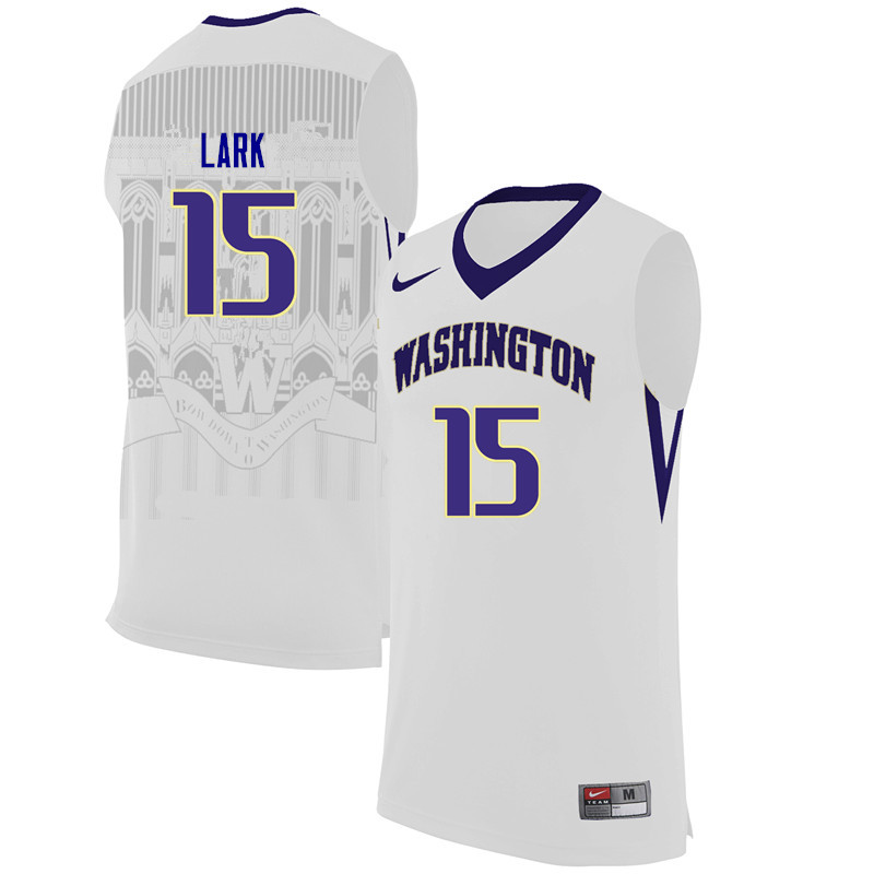 Men Washington Huskies #15 Khalia Lark College Basketball Jerseys-White